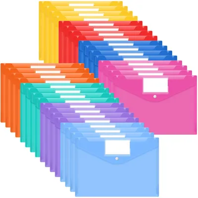 Image de 32 pochettes en plastique format A4 avec étiquette