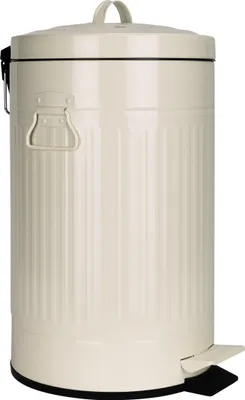 Immagine prodotto di QUVIO Cestino per rifiuti 12 L - Cestino per rifiuti - Cestino a pedale - Cestino per rifiuti - Con coperchio - Metallo - 25 x 25 x 44 cm - Beige