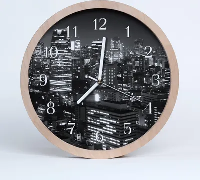 Produktbild von Holzuhr 20fi cm wanduhr - Stadtgebäude Stadt