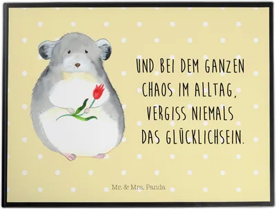 Produktbild von Mr. & Mrs. Panda schreibtischunterlage Chinchilla Blume - Gelb Pastell - Geschenk, Lustige Sprüche, Chaos, malunterlagen, Chinchillas, Schreibunterlage, Kummer, Büro
