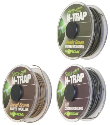 Produktbild von Korda N-TRAP Semi Stiff 20m - Vorfachschnur, Tragkraft:30lbs/13.6kg, Farbe:Weed
