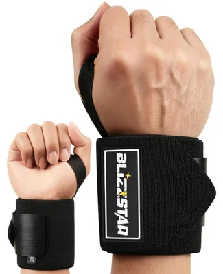 Obrázek produktu pro Zápěstní bandáže, fitness, 50 cm, černé, sada 2 kusů