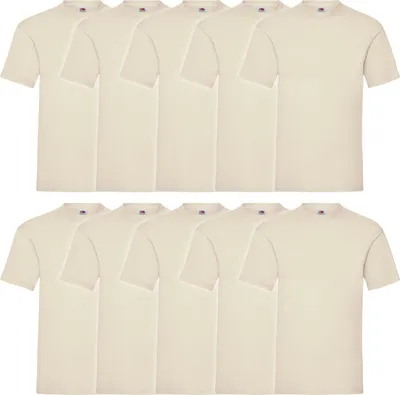 Produktbild von 10er Pack Fruit of the Loom Valueweight T-Shirt Farbe: natur Größe: S