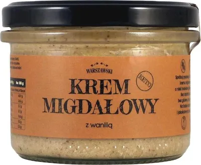 KREM MIGDAŁOWY Z WANILIĄ KETO BEZ DODATKU CUKRÓW BEZGLUTENOWY 190 g - BATON WARSZAWSKI