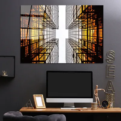 Produktbild von Wallity, UV-047 70 x 100, Dekorative Malerei aus gehärtetem Glas, 100 % gehärtetes Glas, Mehrfarbig, 70 x 100 cm