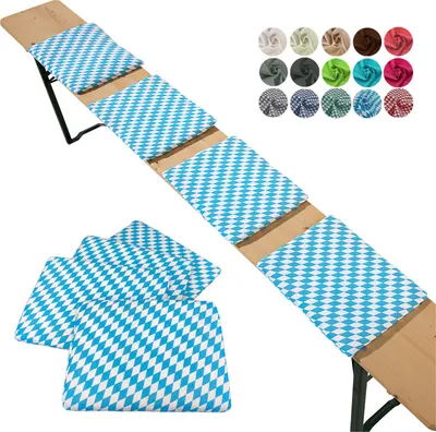 Produktbild von heimtexland ® Sitzkissen 4er Set  Bierbank Polster Auflage Bierzeltgarnitur Garten Deko Kissen Typ859 Bavaria