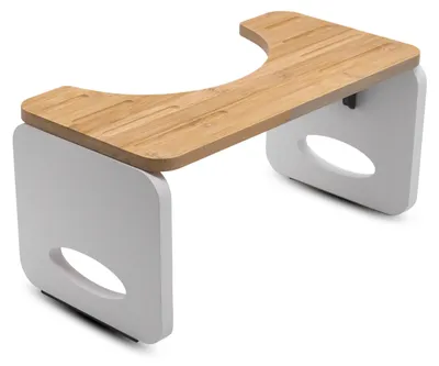 Image de Omgoods - Tabouret de toilette en bambou pour une position assise ergonomique - Marchepied de toilette pliable