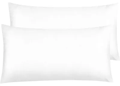 Image de Housses de coussin en satin avec fermeture éclair - Lot de 2 - 40x80 cm - Blanc