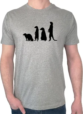 Produktbild von Huuraa Herren T-Shirt Erdmännchen Silhouette XXL Sport Grey Bio Baumwolle Fairtrade Herrenshirt Geschenkidee