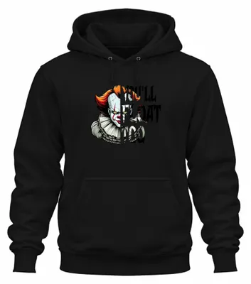 Obrázek produktu pro Pennywise Horor Klaun Scary Halloween Retro Vintage Scary Uni mikina s kapucí, černá, S