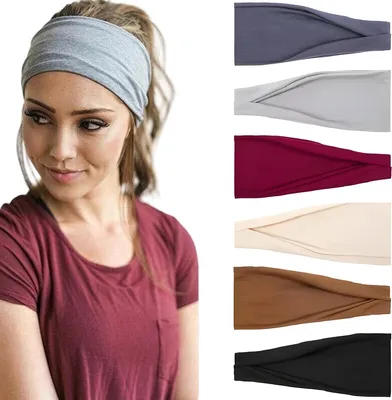Produktbild von Haarband Damen – 6-teiliges faltbares Haarband-Set – Damen-Haarband – Sport-Haarband – 6 Farben