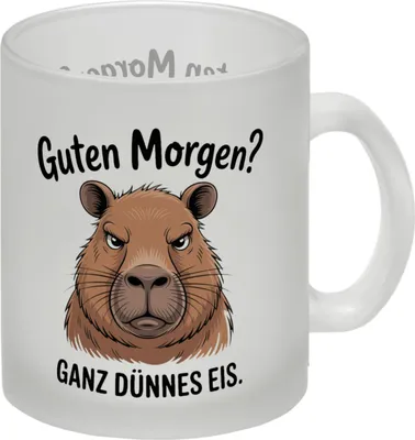 Produktbild von Guten Morgen? Capybara Ganz Dünnes Eis Glas Tasse