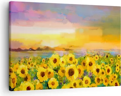Produktbild von Bild auf Leinwand - Leinwandbild - Sonnenblumen Blume - 70x50cm - Wand Bild - Wanddeko - Wandbilder - Leinwanddruck - Bilder - Kunstdruck - Wanddekoration - Leinwand bilder - Wandkunst - AA70x50-3775