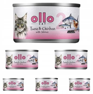 Obrázok produktu pre Ollo Tuna & Chicken with Salmon in Broth Nr 2 70g - Tuńczyk, Kurczak i Łosoś w Bulionie dla Kota