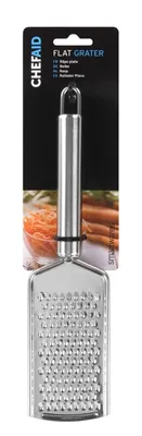 Produktbild von Edelstahl Reibe Schwarz/Silber zum feinen Raspeln von Käse und Gemüse