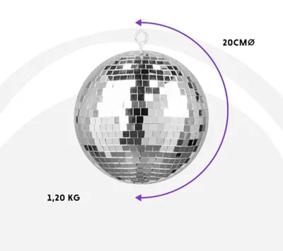 Spiegelkugel 20 cm für festliche Disco-Lichteffekte