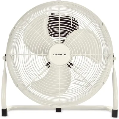 Produktbild von CREATE / AIR FLOOR RETRO/Industrieller Bodenventilator/Cremeweißer Ventilator, 16 Zoll, starker Luftstrom, 3 Geschwindigkeiten, leise, leicht, rutschf