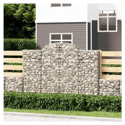 Produktbild von Haus & Garten, Rasen & Garten, Gartenarbeit, Töpfe & Pflanzgefäße, gewölbte Gabionenkörbe, 2 Stück, 200 x 50 x 140/160 cm, verzinktes Eisen