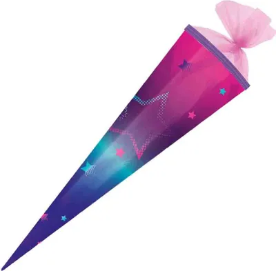 Produktbild von Herlitz Schultüte 85 cm veredelt Mädchen, Motiv:Pink Stars