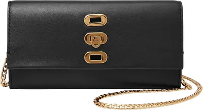 Produktbild von FOSSIL Leder Geldbörse Umhängetasche Penrose Wallet Black schwarz