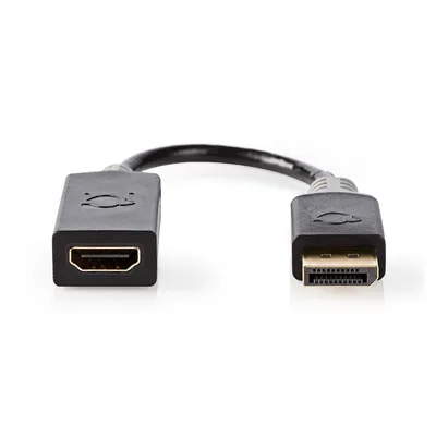 Produktbild von Nedis Displayport-Kabel - DisplayPort Stecker - HDMI Ausgang - 4K@30Hz - Vergoldet - 0.20 m - Rund - PVC - Anthrazit - Box
