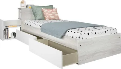 Image de Kazim lit simple 90x190 cm-pine/blanc