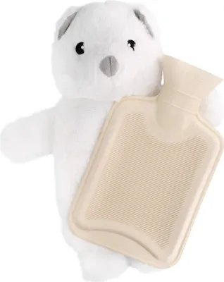 Obrázok produktu pre ZEN, Odnímateľný termofor z plyšového medveďa 750 ml, biely
