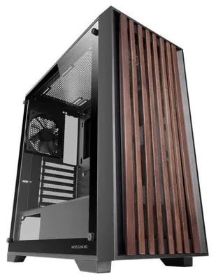 Obrázek produktu pro Mars Gaming MC-WOOD, Midi Tower, PC, Černá, ATX, Micro ATX, Mini-ITX, Síťovina, SGCC, Temperované sklo, Dřevo, Hraní