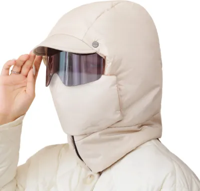 Produktbild von Winter-Fahrradmütze mit Schal, Gesichtsschutz und Brille, dick, warm, winddicht, vollständig schützend, für Reisen im Freien bei kaltem Wetter