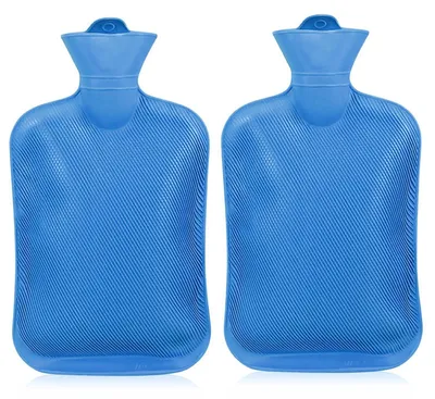 Produktbild von Wärmflasche 2L Naturkautschuk Dunkelblau 2er Pack
