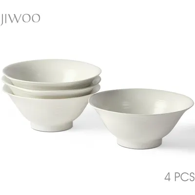 Produktbild von Schüssel Set 4er Ø20,6 cm Keramik Suppenschüssel Ramen schüssel Suppenteller 4 personen Matt-Glasur Schüssel mikrowellen- und spülmaschinenfest