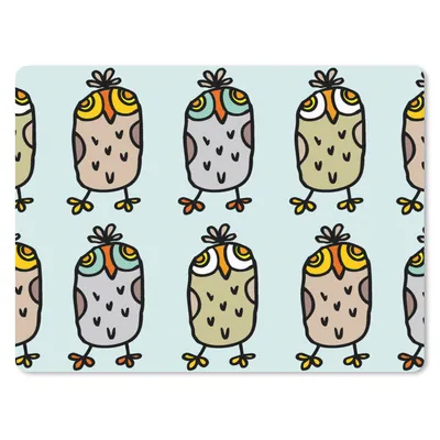 Produktbild von MuchoWow® Mauspad Mousepad Muster - Eule - Blau 40x30 cm - Mousepads - Maus Mat - Pad - Mausunterlage - Anti Rutsch