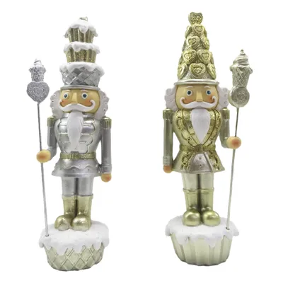 Immagine prodotto di Clayre & Eef set di 2 schiaccianoci 23 cm plastica color oro