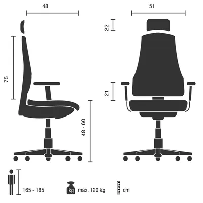 Obrázek produktu pro MyBuero, ergonomická židle do domácí kanceláře, potažená umělou kůží, s nastavitelnou výškou, počítačová židle s područkami