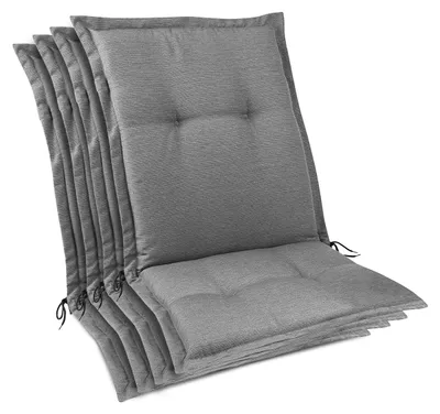 Immagine prodotto di Beautissu, set da 4 cuscini premium per sedie da giardino con schienale basso, 105x50x7 cm, grigio chiaro