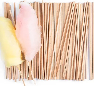 Produktbild von 100 Zuckerwatte-Sticks - 28 cm lang - Lebensmittelkontakt-Sticks - verpackt in Frankreich - 100 Sticks