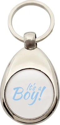 Produktbild von Huuraa Schlüsselanhänger It`s a Boy! Schriftzug Metall Schlüsselring Einkaufswagenchip Geschenkidee