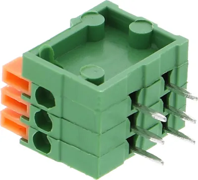 Produktbild von Federklemmenblock / Leiterplattenklemme / Printklemme / Anschlussklemme 2,54mm : 3 Kontakte Kontakte: 3 Kontakte