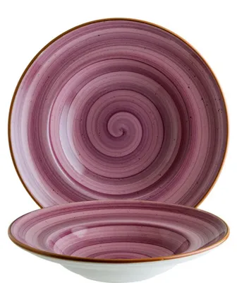 Image de Aura, Assiette de présentation gastronomique noire, motif mûre, 27 cm - Lot de 6