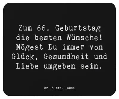 Produktbild von Mr. & Mrs. Panda Mouse Pad Spruch 66. Geburtstag - Schwarz - Geschenk, mauspad laptop, Happy Birthday, Alter, Meilenstein, Mousepad, Glück, Geburtstagsgeschenk, Feiern