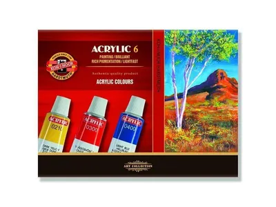 Obrázok produktu pre Akrylové farby Koh-I-Noor, 16 ml, 6 farieb