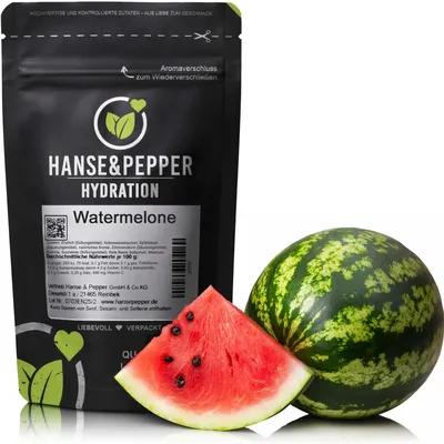 Produktbild von 90g (ca. 7.5 L Getränk) Hydration Pulver Watermelone Geschmack mit Vitamin C aus Acerola & Kokoswasserpulver