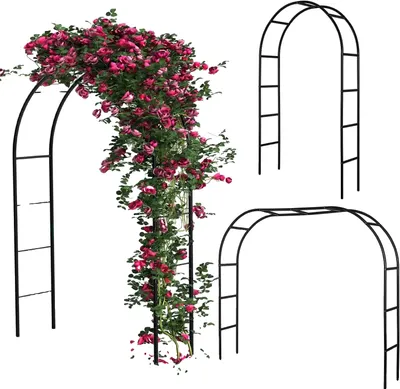 Produktbild von Gartenbogen, verstellbare Höhe, langlebige Metallkonstruktion, schwarz