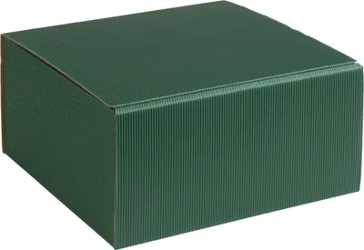 Produktbild von Geschenkbox aus offener Wellpappe, Geripptes Karton DUNKELGRÜN, Format 30x30x11cm, 35 St.