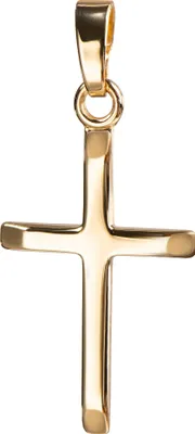 Produktbild von Anhänger-Kreuz Goldkreuz für Damen, Herren und Kinder mit abgeflachten Kanten als Kettenanhänger 750 Gold 18 Karat mit Schmuck-Etui