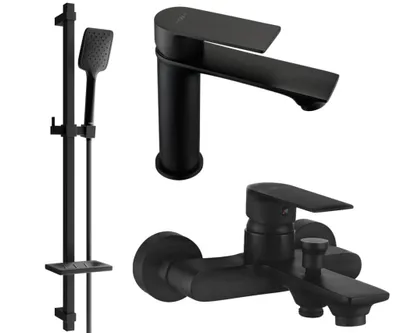 Zdjęcie produktu dla Mexen Royo DQ62 zestaw wannowy, czarny - 72203DQ62-70