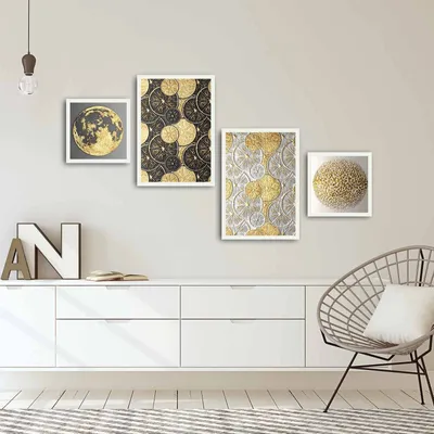 Obrázek produktu pro Wallity, 4PBCT- AWL4860, Barevný, Obraz na plátně, 136 x 75 cm, Malba: 100% MDF (tloušťka: 2