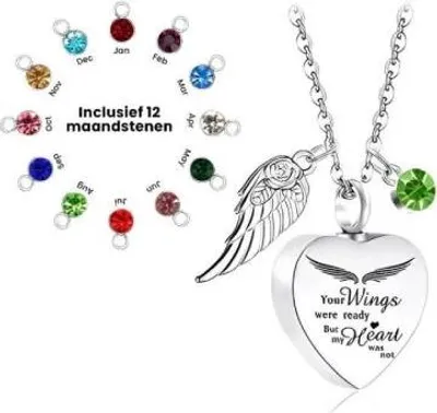 Produktbild von Luxe Aschenbecher-Hänger mit Kette (55 cm) für Asche, Haare oder Parfum - Gedenkschmuck mit Asfüllhilfe und Aufbewahrungstasche