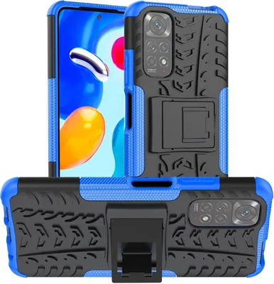 Produktbild von König Design Hülle kompatibel mit Xiaomi Redmi Note 11 / Note 11S Global Kunststoff Soft Handyhülle - Handy Case Blau
