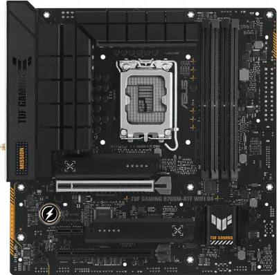 Obrázek produktu pro ASUS TUF GAMING B760M-BTF WIFI, Intel, LGA 1700, Intel® Celeron®, Intel® Core™ i3, Intel® Core™ i5, Intel® Core™ i7, Intel® Core™ i9,..., LGA 1700, DDR5-SDRAM, 192 GB